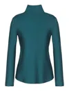 Giorgio Armani Silk Turtleneck Long-sleeve Blouse In Green