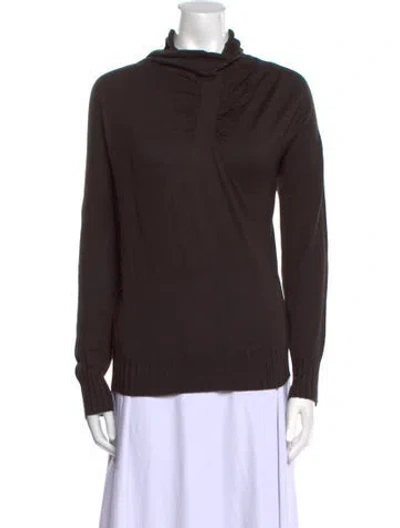 Pre-owned Giorgio Armani Mock Neck Sweater In Brown