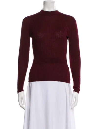 Pre-owned Giorgio Armani Mock Neck Sweater In Burgundy