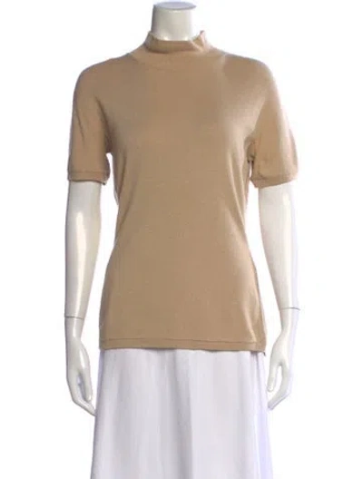 Pre-owned Giorgio Armani Mock Neck Sweater In Neutrals