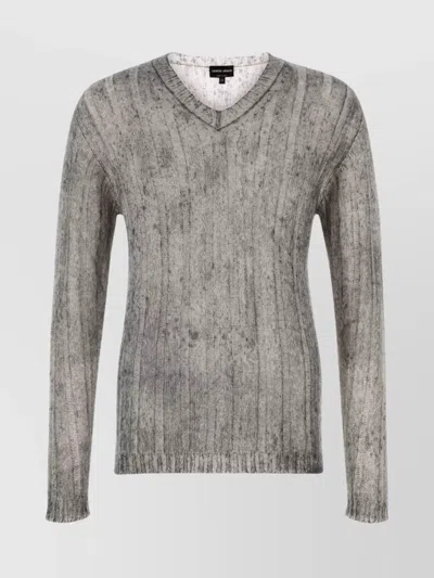 GIORGIO ARMANI MOHAIR BLEND V-NECK SWEATER