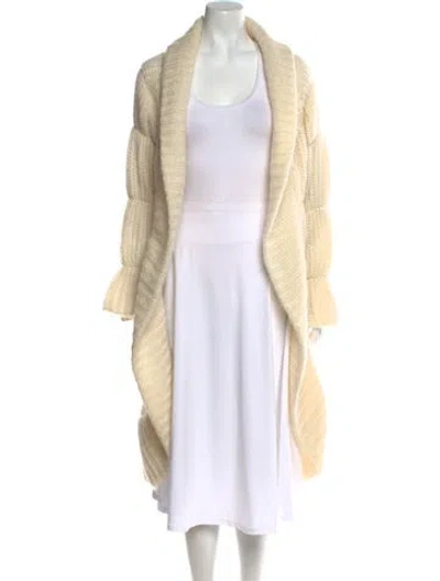 Pre-owned Giorgio Armani Mohair Open Front Sweater In Neutral
