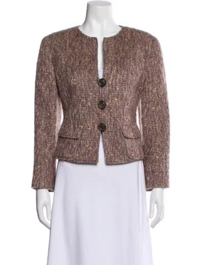 Pre-owned Giorgio Armani Mohair Tweed Pattern Evening Jacket In Multi