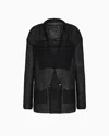 Giorgio Armani Mohair Wool-blend Top And Double-breasted Cardigan Twinset In Black