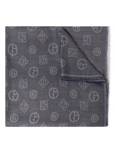 GIORGIO ARMANI MONOGRAM-JACQUARD SCARF