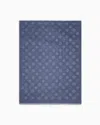Giorgio Armani Men Silk Scarf With All-over Monogram Print In Blue