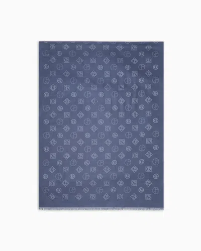 GIORGIO ARMANI MONOGRAM JACQUARD SILK STOLE