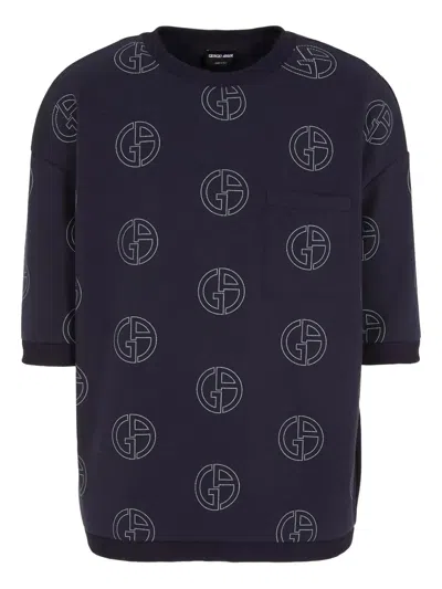 GIORGIO ARMANI MONOGRAM-PATTERN SWEATSHIRT