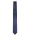 Giorgio Armani Men Blue Monogram Jacquard Silk Tie In Blue