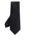 Giorgio Armani Monogram Pattern Tie In Black