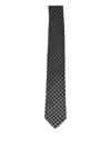Giorgio Armani Silk Tie In Faded Monogram Jacquard Silk In Brown