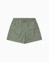 Giorgio Armani Monogram Swim Trunks In Green