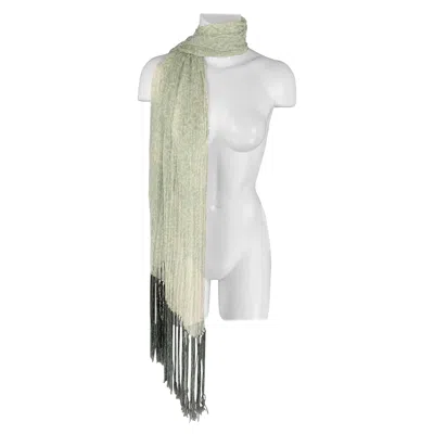Pre-owned Giorgio Armani Moss Print Silk Scarves In Green