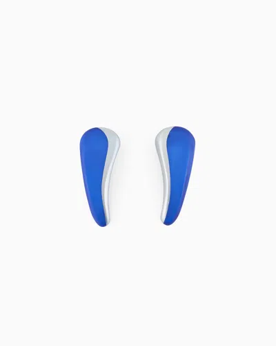 Giorgio Armani Mother-of-pearl Effect Clip-on Earrings In Blue