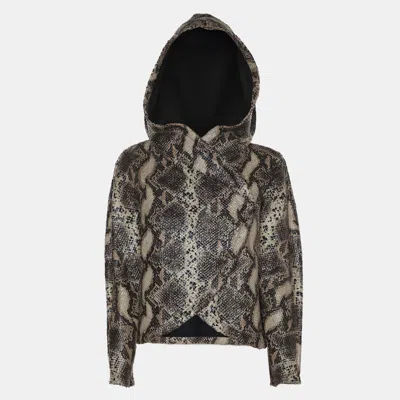 Pre-owned Giorgio Armani Multicolor Faux Python Hoodie Jacket S