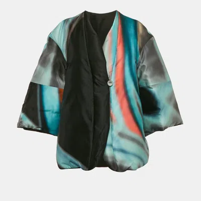 Pre-owned Giorgio Armani Multicolor/black Silk Reversible Blazer M
