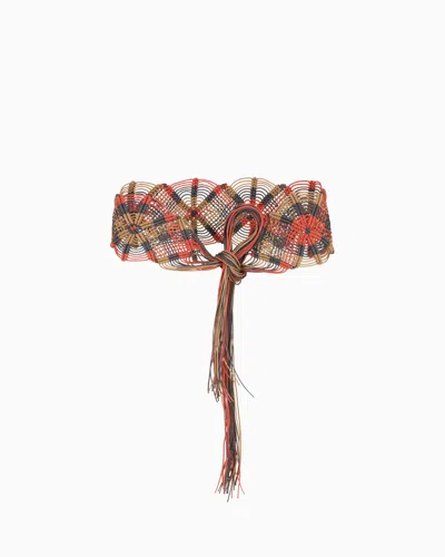Giorgio Armani Multicoloured Macramé Cotton Belt