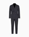 Giorgio Armani Napoli Line Double-breasted Pinstriped Suit In Virgin Wool