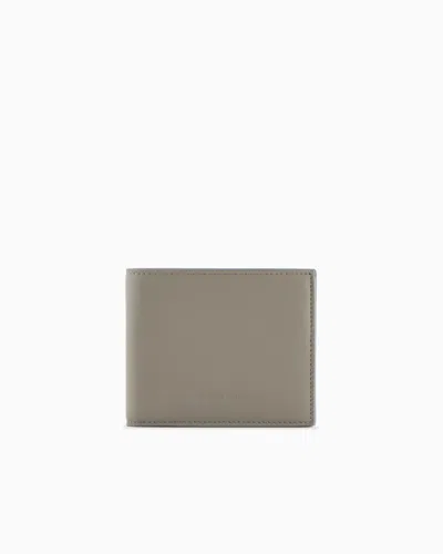 Giorgio Armani Nappa-leather Bifold Wallet In Beige