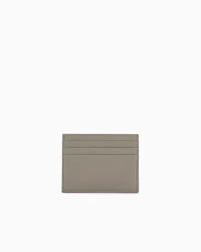 Giorgio Armani Nappa Leather Card Holder In Beige