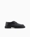 Giorgio Armani Nappa-leather Derby Shoes In Black