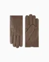 Giorgio Armani Nappa-leather Gloves In Brown