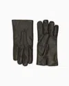 Giorgio Armani Official Store Nappa-leather Gloves In Brown