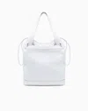 Giorgio Armani Nappa-leather Shopper Bag With Shoulder Strap In White