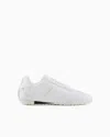 Giorgio Armani Nappa-leather Sneakers In White