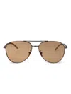 Giorgio Armani Navigator-frame Sunglasses In Braun