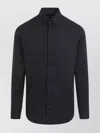 Giorgio Armani Long-sleeved Button-up Shirt In Black