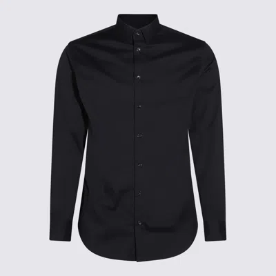 Giorgio Armani Navy Blue Cotton Blend Shirt