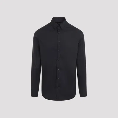 GIORGIO ARMANI NAVY BLUE COTTON SHIRT