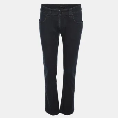 Pre-owned Giorgio Armani Navy Blue Denim Jeans L
