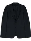 Giorgio Armani Tailored Two-button Blazer With Notch Lapel In Navy Blue