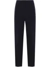 Giorgio Armani Straight-leg Tailored Pants With Elasticated Waistband In Blue