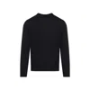 Giorgio Armani Navy-blue Silk Sweater In Black