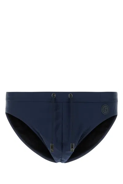 Giorgio Armani Navy Blue Stretch Nylon Swimming Brief