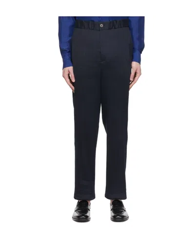 Giorgio Armani Navy Blue Three-pocket Casual Pants In Black