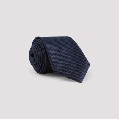 Giorgio Armani Navy Blue Tonal Diagonal Striped Tie