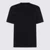 Giorgio Armani Navy Blue Viscose Blend T-shirt In Black