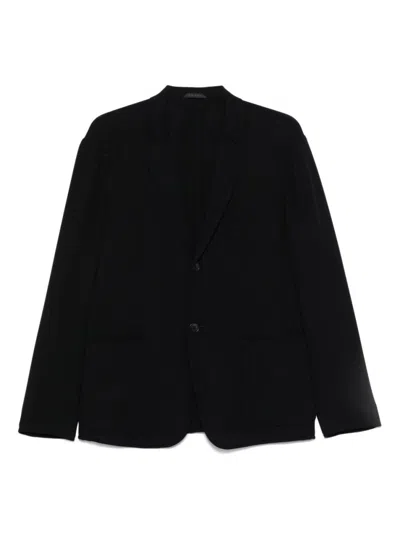 GIORGIO ARMANI NAVY BLUE WOOL BLAZER