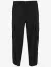 Giorgio Armani Wool Cargo Pants With Tailored Silhouette In Black