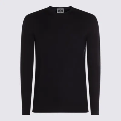 GIORGIO ARMANI NAVY BLUE WOOL KNITWEAR