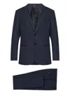 Giorgio Armani Wool Suit With Flap Pockets And Notch Lapel In Blue