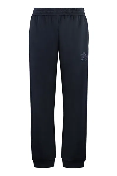 Giorgio Armani Technical Fabric Pants In Blue