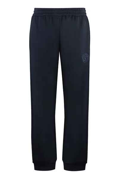 Giorgio Armani Essential Technical Fabric Trousers In Blue
