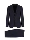 Giorgio Armani Navy Virgin Wool Tailored Suit In Blue