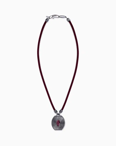 Giorgio Armani Necklace In Tin Alloy And Brass With Glass In Burgundy