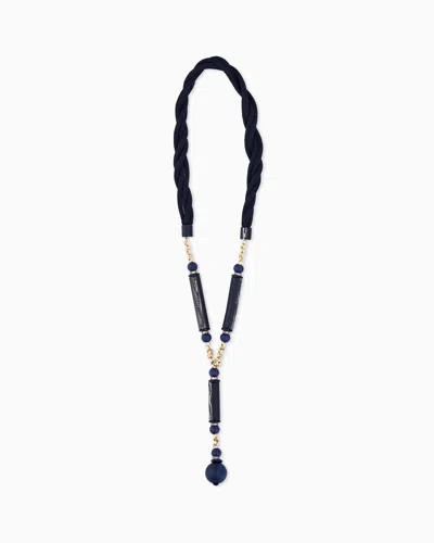 Giorgio Armani Necklace In Viscose And Brass With Acrylic And Glass In Blue